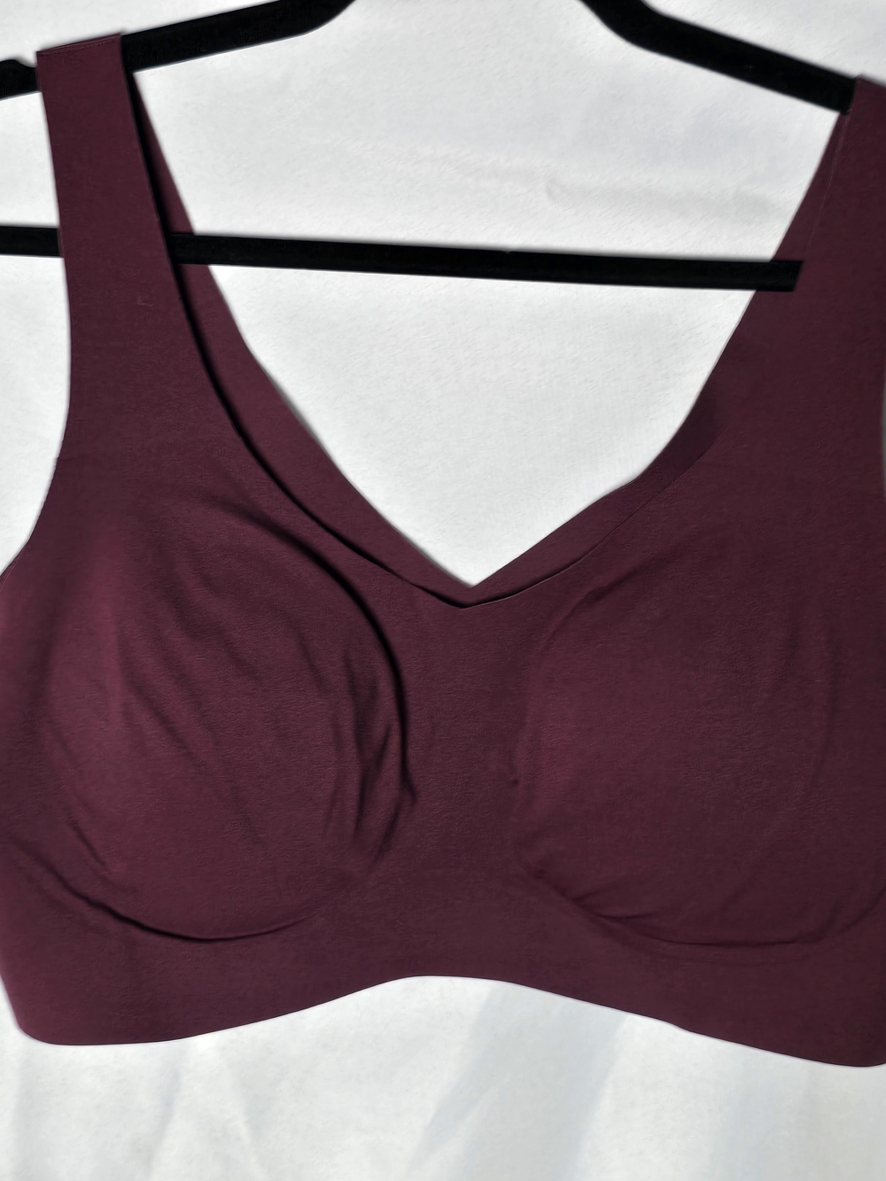 Honeylove Seamless V‑Neck Wireless Sports Bra – Burgundy Comfort Leisure, Sz 2x